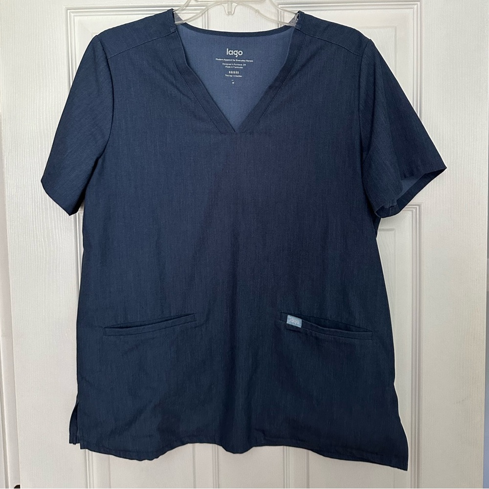 Lago Diamond Scrub Top Diamond Blue